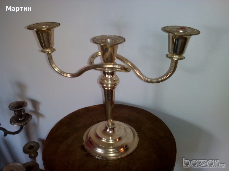 Стар посребрен - Свещник  - 1бр. ( 777777), снимка 1