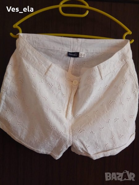 бели къси памучни панталонки с дантела , снимка 1
