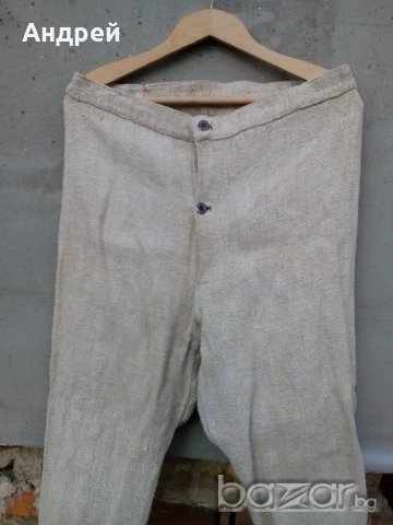 Старинен ленен панталон, снимка 2 - Антикварни и старинни предмети - 19877932