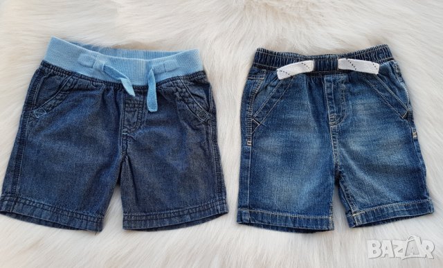 Дънкови къси панталони 12-18 месеца, снимка 1 - Панталони и долнища за бебе - 25190228