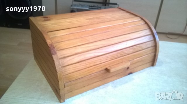 дървена кутия за хляб-лакирана-40х26х17см
