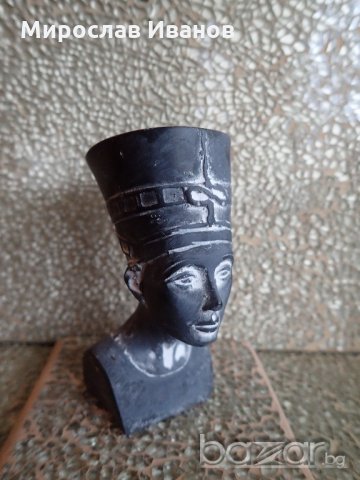 Черна каменна статуетка на Египетска Богиня от Кайро, снимка 2 - Декорация за дома - 21146758
