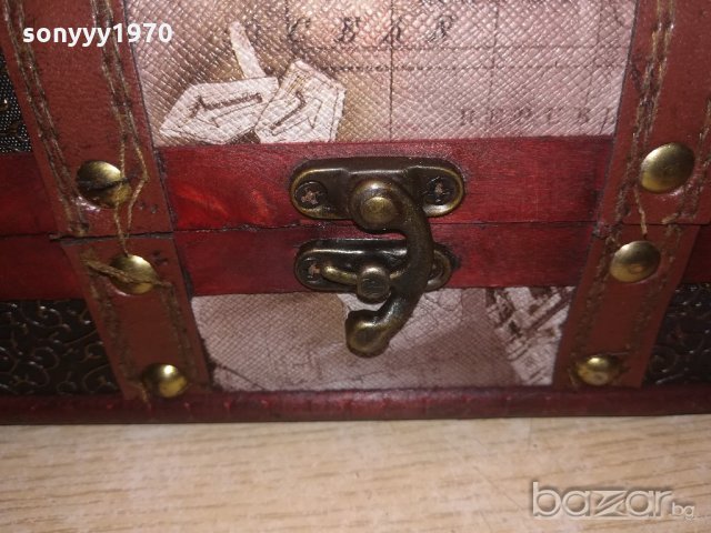 ретро дървена кутия с дръжка-20х11х11см-внос швеицария, снимка 4 - Антикварни и старинни предмети - 20978246