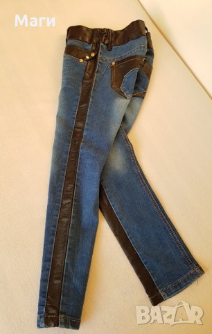 Дънки с кожени мотиви 9-10 години