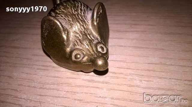 *Мини ретро колекция-мишле-масив/месинг-8х3х3см-внос швеицария, снимка 4 - Антикварни и старинни предмети - 17307504