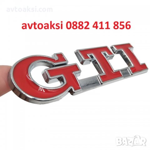Емблема GTI метална червена заден капак