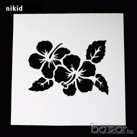 китайска роза цвете шаблон стенсил спрей за торта украса кекс декорация с пудра захар