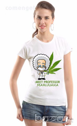 Страхотна тениска MEET PROFESSOR MARIJUANA със SWAG принт! Поръчай модел с твоя снимка!, снимка 2 - Тениски - 14138468