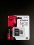 Продавам карта памет Kingston microSDHC 16GB, Class 10 с адаптер SD