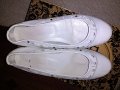 Бели балерини, обувки, естествена кожа, 36, снимка 1 - Дамски ежедневни обувки - 13322251