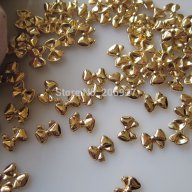 малки златисти панделки бижу за нокти декорация украса маникюр, снимка 1 - Продукти за маникюр - 17331874