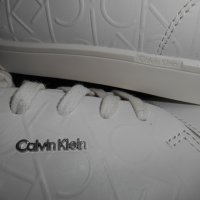 Calvin Klein Women's Imilia Nappa Leather Low-Top Sneakers, White , снимка 12 - Дамски ежедневни обувки - 19446914