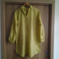 жълта дълга памучна риза, снимка 2 - Ризи - 12833002