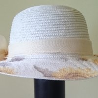 нова елегантна Дамска плажна шапка, капела с периферия от хартия, снимка 4 - Шапки - 21517335