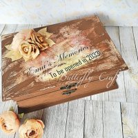 Капсула на времето, Кутия за спомени, Сватбен подарък, Дървена кутия, снимка 3 - Декорация за дома - 22688436
