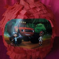 Пинята Пламъчко ,Голяма пинята + подарък маска и конфети,готови за изпращане, снимка 1 - Декорация за дома - 24985503