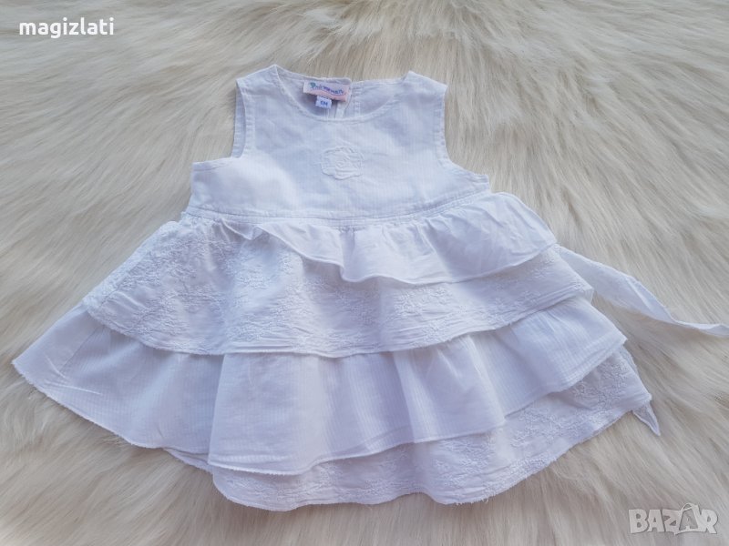 Бебешка бяла рокля Premaman - 6 месеца , снимка 1