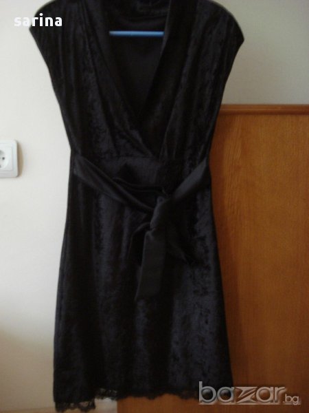 малка черна рокля от кадифе, снимка 1