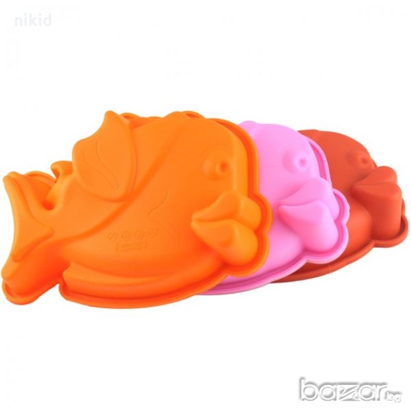Дълбока риба средна силиконова форма молд кекс гипс сапун шоколад , снимка 1