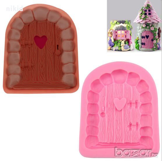 врата вратичка за захарна къща къщичка на Баба Яга с камъни силиконов молд форма торта фондан шокола, снимка 1