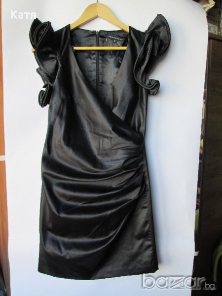 Рокля FRENCH CONNECTION тъмно синьо сатен официална абитуриентски бал, снимка 1