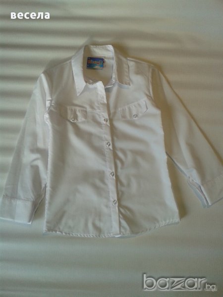 Детска риза за момиче, бяла,елегантна,изчистена линия, снимка 1
