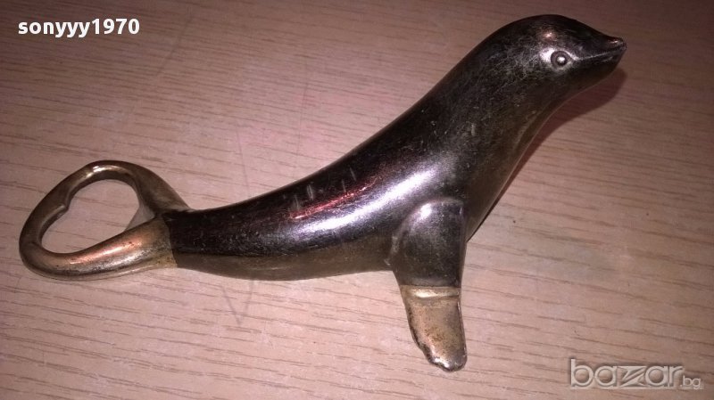 Тюлен-отварачка-масивна и стилна-14х9х8см-внос швеицария, снимка 1