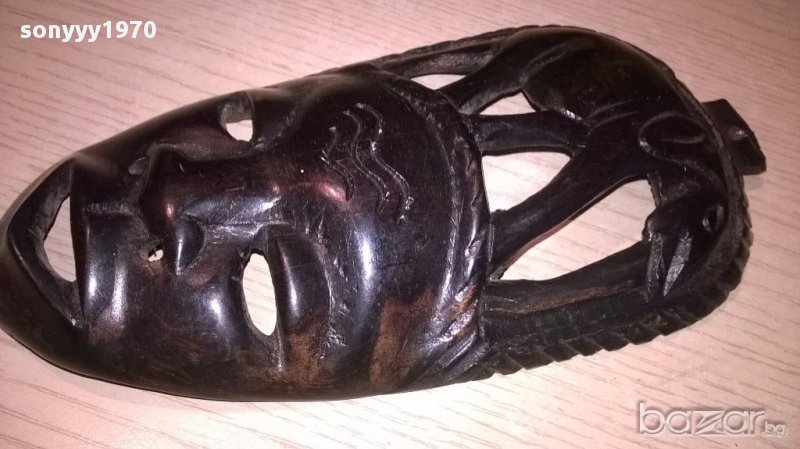 Африканска стара маска-дърво-21х11см-внос швеицария, снимка 1