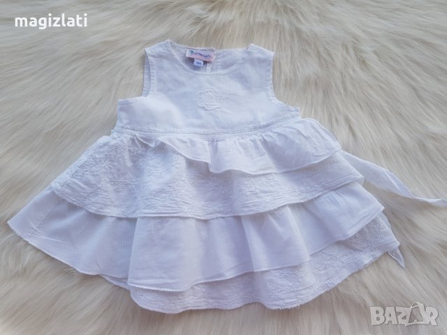 Бебешка бяла рокля Premaman - 6 месеца 