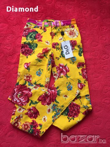 100 % D&G Dolce&Gabbana Нов оригинален флорален панталон, снимка 2 - Панталони - 17968208