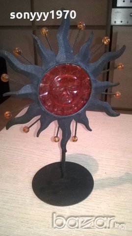 свещник слънце-28х19см-внос швеицария, снимка 6 - Антикварни и старинни предмети - 18460625