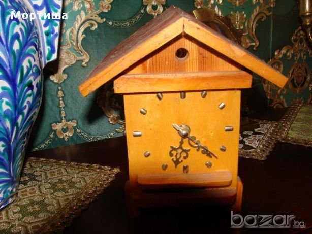  Ретро дървен часовник , снимка 1 - Декорация за дома - 21026444