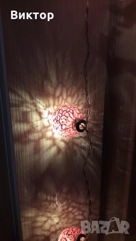 Светещ гирлянд/ лампички от 8 стъклени ЛЕД фигурални топки., снимка 3 - Лед осветление - 23394869