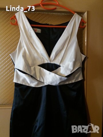 Дам.рокля-"Vitsio"-/полиес.+ликра/-цвят-черна+бяло. Закупена от Италия., снимка 1 - Рокли - 22610816
