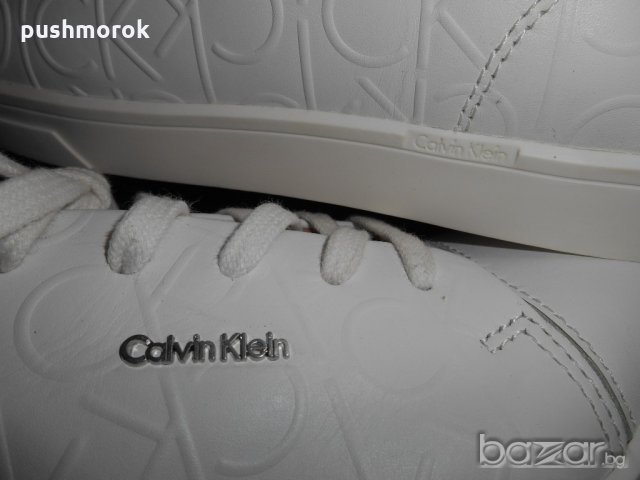 Calvin Klein Women's Imilia Nappa Leather Low-Top Sneakers, White , снимка 12 - Дамски ежедневни обувки - 19446914