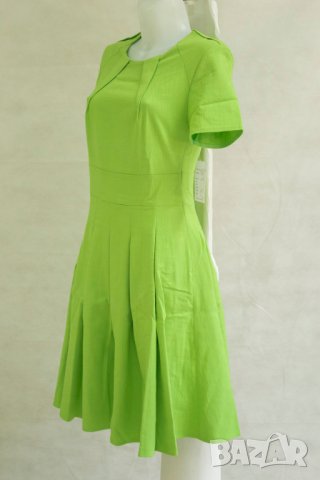 Памучна лятна клоширана зелена рокля Kleoss - EU 38, снимка 2 - Рокли - 22369490