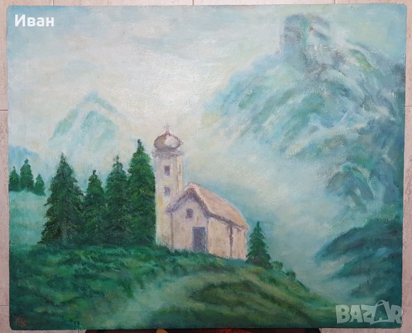 Църква в планината , снимка 1 - Картини - 26103310