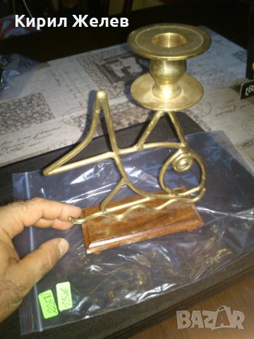 Стар Месингов свещник, снимка 5 - Антикварни и старинни предмети - 23208480