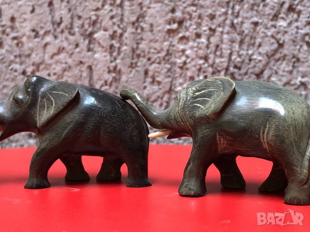 Четири слончета от рог на африкански бивол, снимка 4 - Антикварни и старинни предмети - 12728955