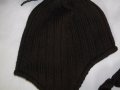 Черен комплект от шапка и шал в черно, снимка 3