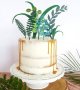 7 бр Изкуствена зеленина растения трева на клечки топери брокатени картон украса декор за торта 