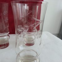 кристални чаши гравирани, снимка 5 - Антикварни и старинни предмети - 19802906