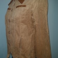 Джинсово яке тип риза с кожени декорации - модел "Denim" класик, снимка 1 - Ризи - 25779791
