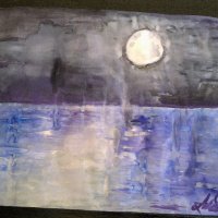 Moonlight aquarelle , снимка 1 - Картини - 21379733