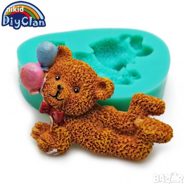 Полегнало мече с балони силиконов молд форма декор украса торта фондан гипс сапун тесто отливка, снимка 1