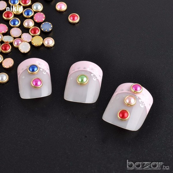 декорация за нокти маникюр 200 бр. капси цветни мъниста камъчета , снимка 1