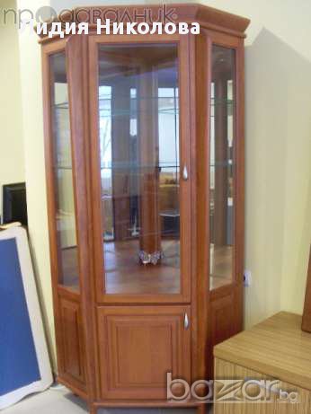 Шкаф-Витрина ъглова 73/73 190Троянско производство, материал масив бук, снимка 1