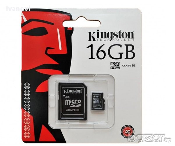 Micro SD 16GB High Capacity карта памет + SD адаптер, снимка 1