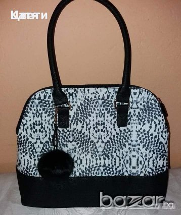 Дамска чанта в черно и бяло Mono bloom Avon, снимка 1