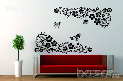 стикери за стена - цветя, снимка 1